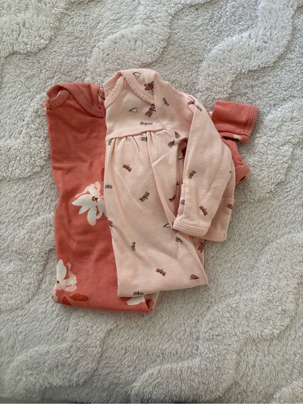 Carters Floral & Dragonfly Sleep Gowns - Peach & Blush